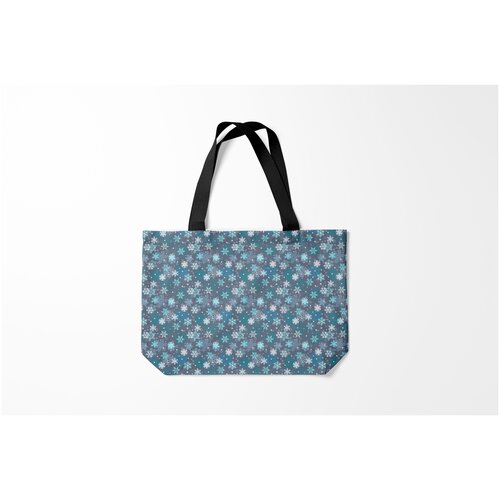 фото Сумка-шоппер / 46х35 см / праздники / новый год снежинки burnettie