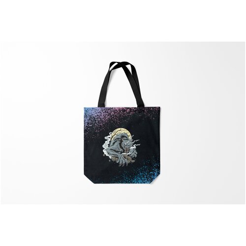 фото Сумка-шоппер / 40х40 см / звери / волки оборотень burnettie