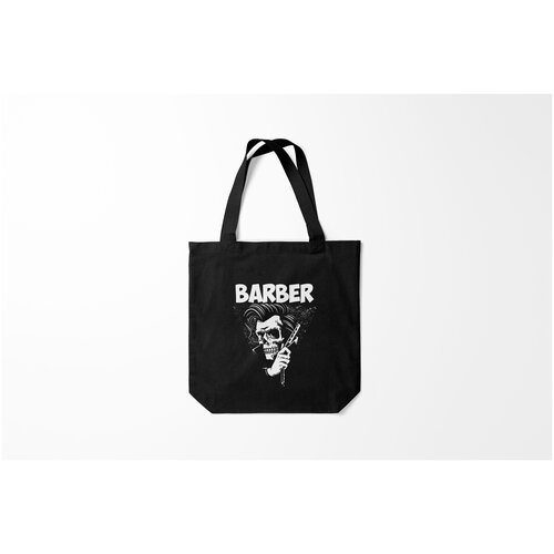 фото Сумка-шоппер / 40х40 см / профессии / барбер 2 х сторонняя burnettie