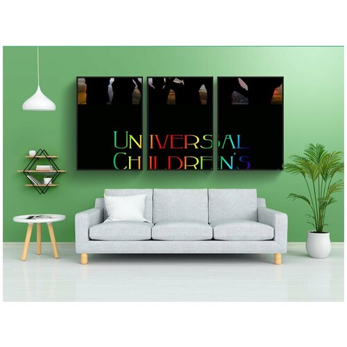 фото Набор модулных постеров для интерьера "всемирный день защиты детей, исправлено, праздновать" 60x90 см. в тубусе, без рамки lotsprints