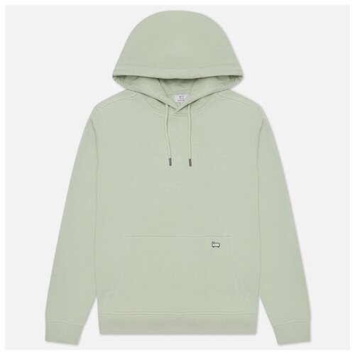 фото Мужская толстовка woolrich light classic hoodie зелёный , размер l