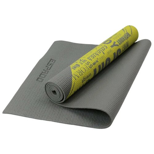 Коврик для йоги ESPADO PVC 173*61*0.5 см, (серый, зеленый принт), ES2125-2 1/10
