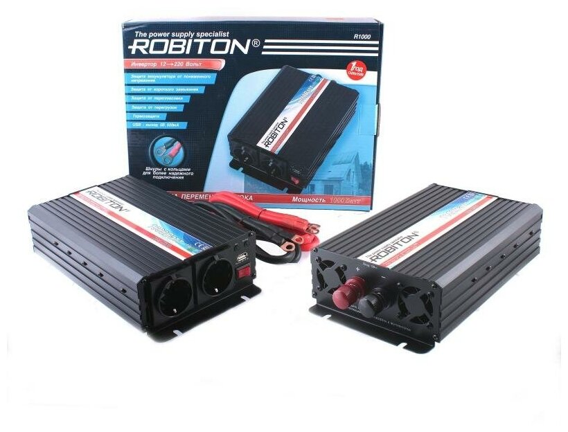 Автомобильный инвертор 12V-220V 1000 Вт Robiton