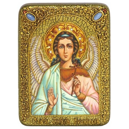 Подарочная икона Ангел Хранитель на мореном дубе 15*20см 999-RTI-390m