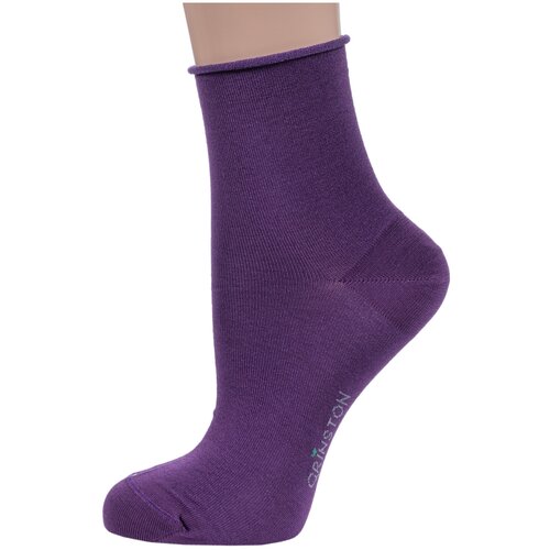 фото Женские носки grinston укороченные, размер 23, фиолетовый