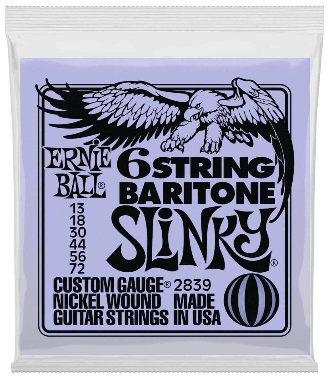 ERNIE BALL 2839 Nickel Wound 5/8 Scale Slinky 13-72 Струны для баритон-гитары