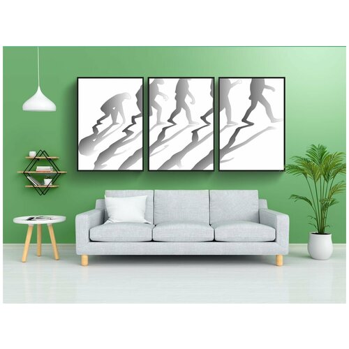 фото Набор модулных постеров для интерьера "эволюция, развивающийся, человечество" 60x90 см. в тубусе, без рамки lotsprints