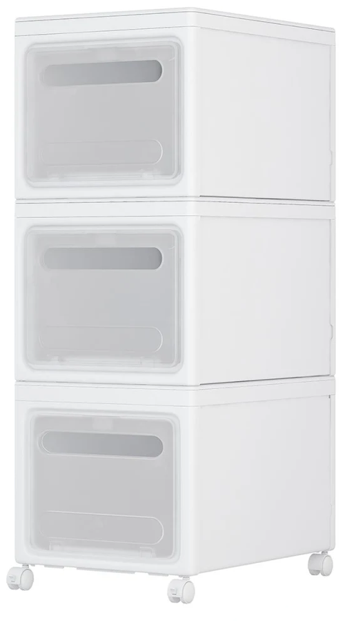 Контейнер для хранения HOMSU Premium HOM-1341, 80х30х25 см, 3 шт., белый