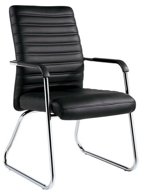 Конференц-кресло Easy Chair Echair-806 VPU, кожзам черный, хром