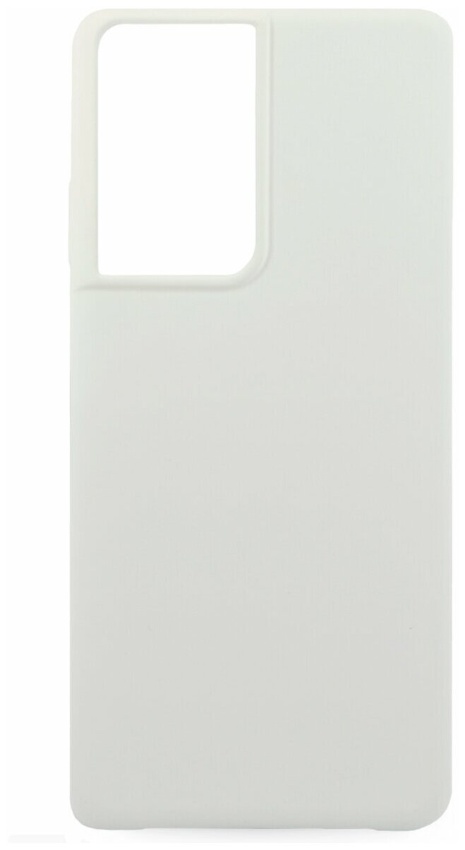 Силиконовый чехол на Samsung Galaxy S21 Ultra / Матовый чехол для телефона Самсунг Галакси C 21 Ультра с бархатистым покрытием (Белый)