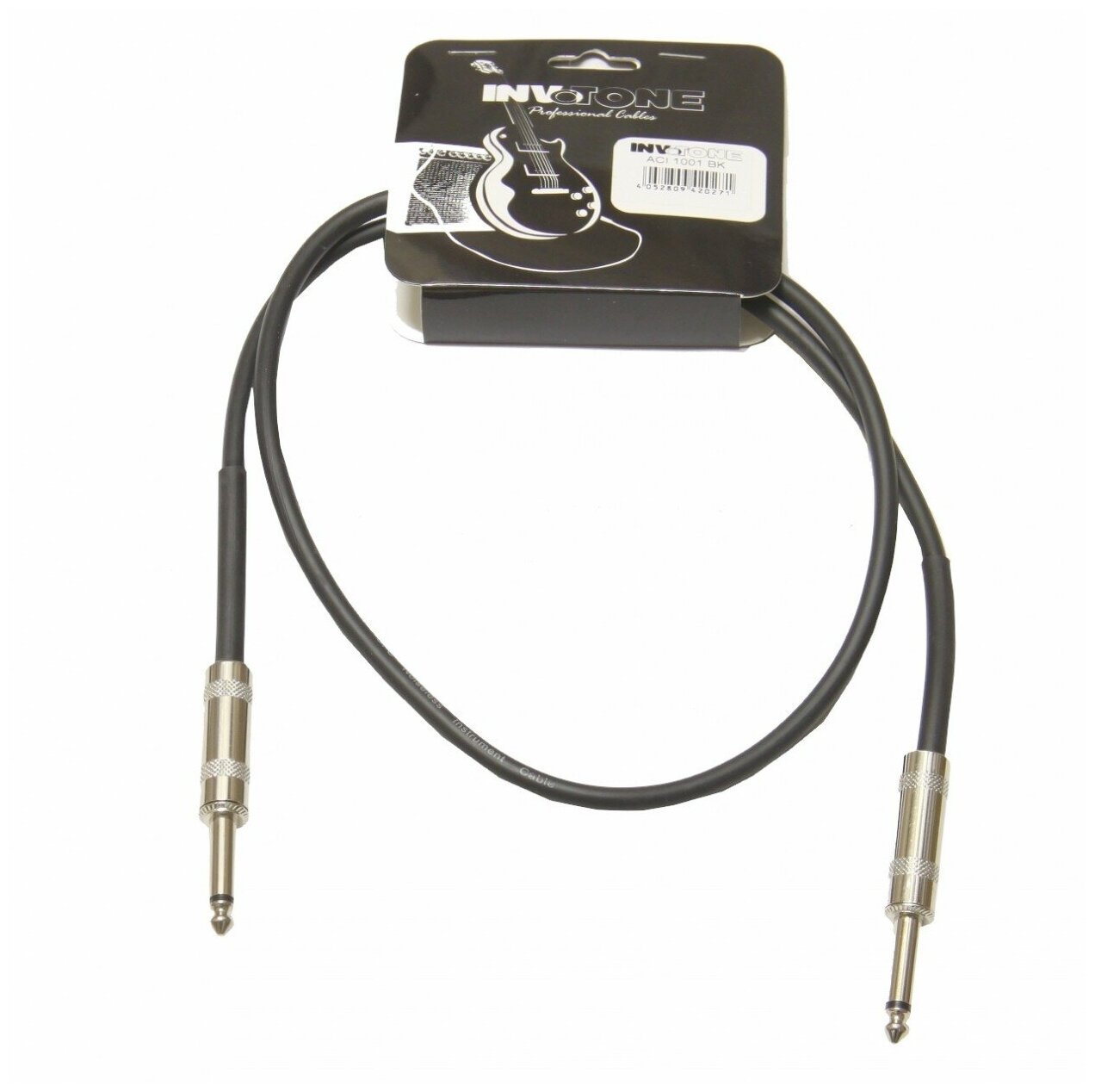 Invotone ACI1001BK инструментальный кабель, mono jack 6,3 - mono jack 6,3, длина 1 м (черный)