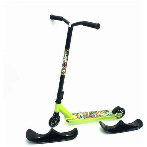 Трюковой самокат 110 (Салатовый) + лыжи