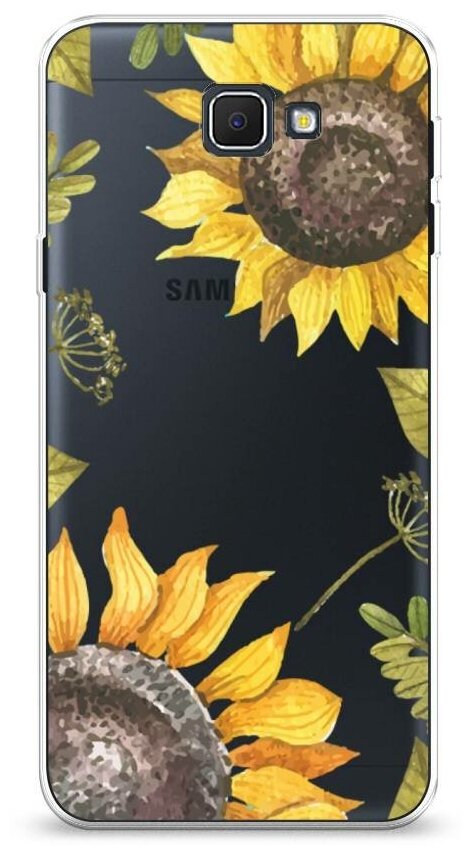 Силиконовый чехол "Нарисованные подсолнухи" на Samsung Galaxy J5 Prime 2016 / Самсунг Галакси Джей 5 Прайм 2016