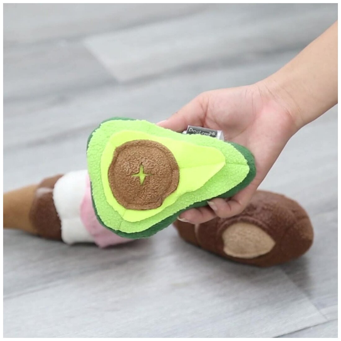 Мягкая игрушка для собак "Авокадо" с кармашками для еды, нюхательная игрушка для собак - фотография № 4