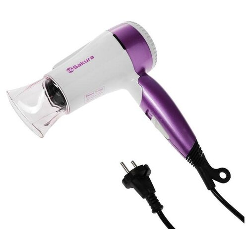 Фен Sakura SA-4039V 1400 Вт 1 скорость 2 температурных режима бело-фиолетовый 429500₽