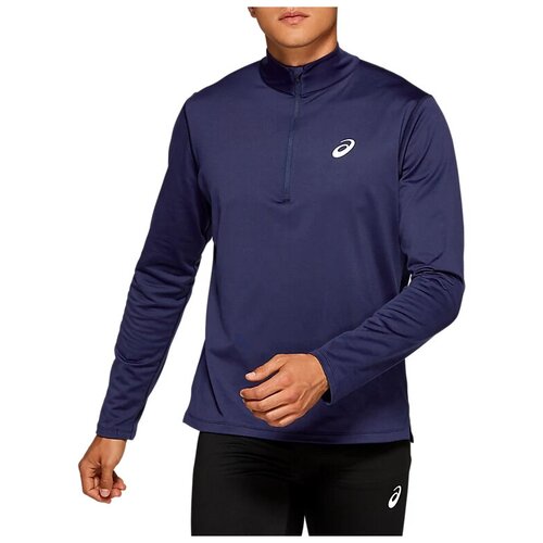 фото Футболка с длинным рукавом asics silver ls 1/2 zip winter top синий s 2011a013-400