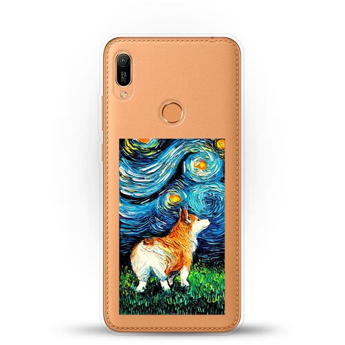 фото Силиконовый чехол корги ван гога на huawei y6 (2019) andy & paul