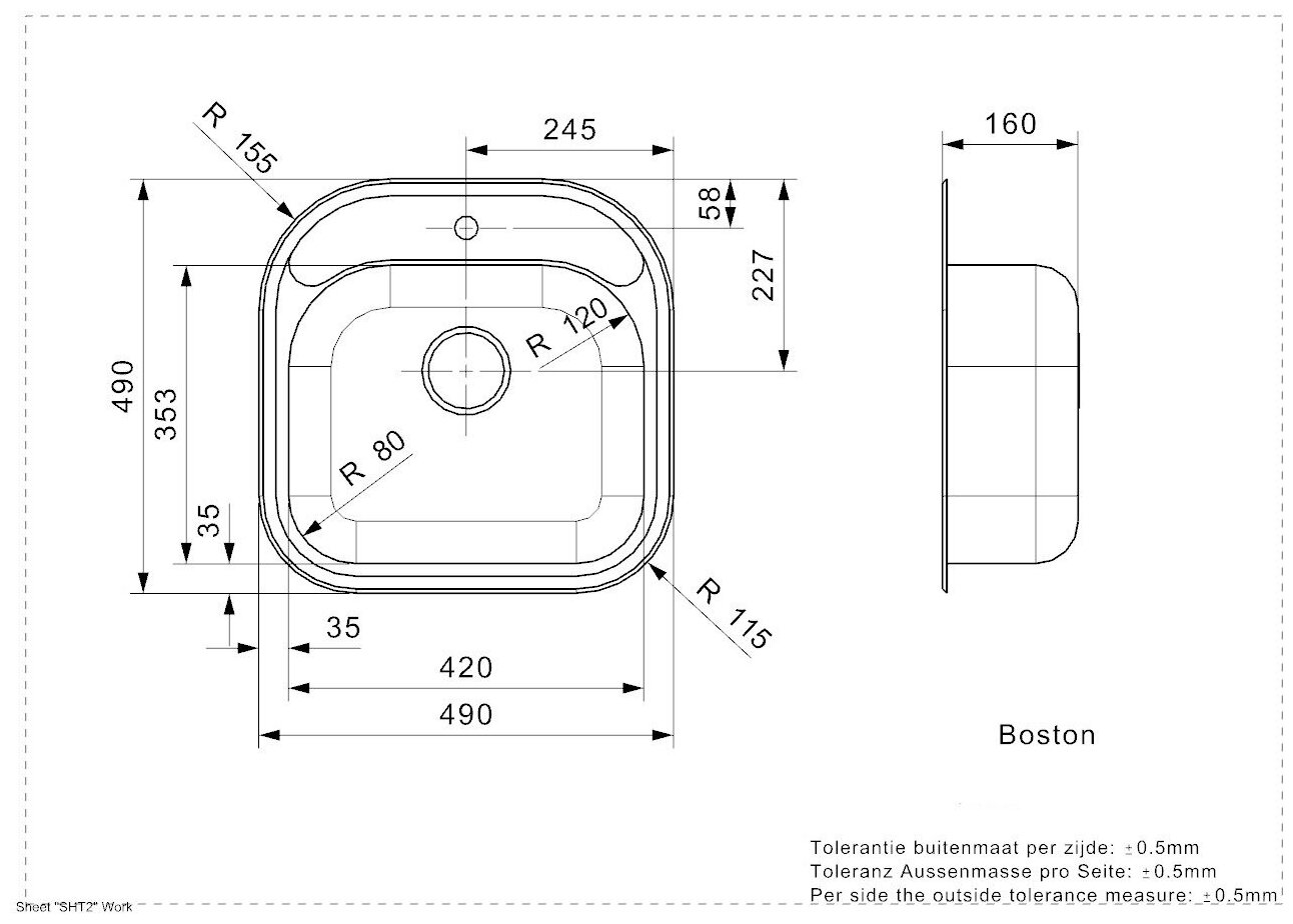 Кухонная мойка Reginox Boston LUX OKG