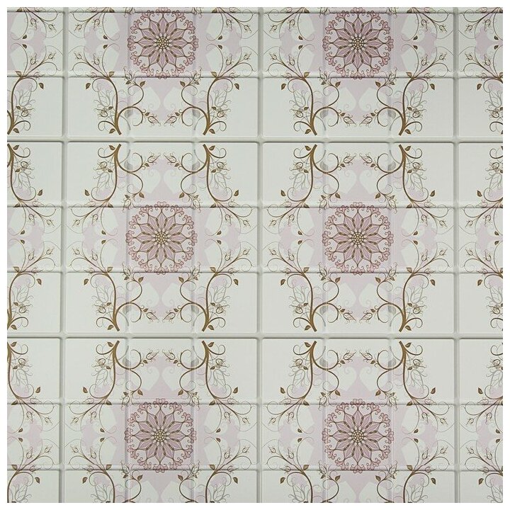 Панель ПВХ Мозаика Цветочный орнамент 960х480 мм 2958842 - фотография № 2