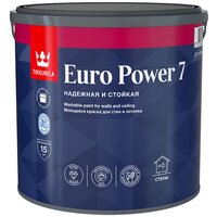 Краска водно-дисперсионная Tikkurila Euro Power 7 влагостойкая моющаяся матовая белый 2.7 л