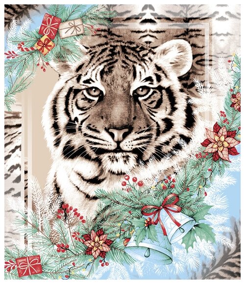 Текс-Дизайн Вафельное полотенце «Год тигра 1» (50х60)