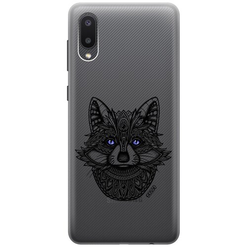 фото Ультратонкий силиконовый чехол-накладка transparent для samsung galaxy a02 с 3d принтом "grand raccoon" gosso
