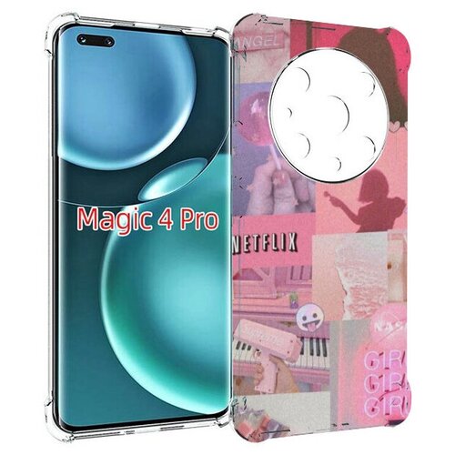 Чехол MyPads Розовый-вайб для Honor Magic4 Pro / Magic4 Ultimate задняя-панель-накладка-бампер
