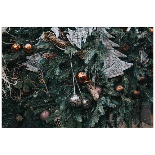 фото Магнитный пазл 27x18см."рождество, дерево, мяч" на холодильник lotsprints