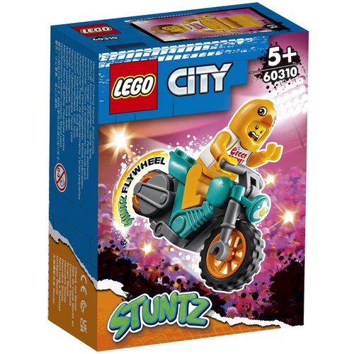 Конструктор LEGO City 60310 Трюковый мотоцикл с цыплёнком, 10 дет. конструктор lego city разрушительный трюковый мотоцикл 60297