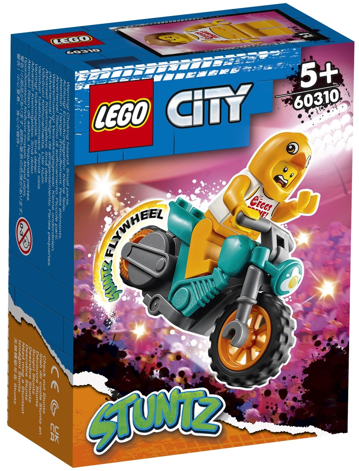 Конструктор LEGO City Stuntz Трюковый мотоцикл с цыплёнком | 60310
