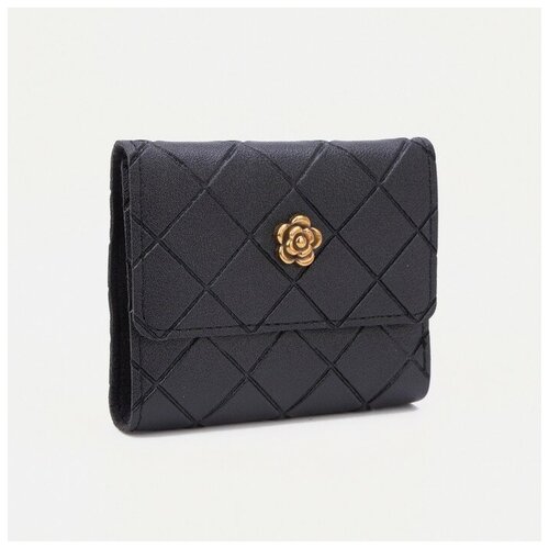фото Кошелёк женский, отдел на клапане, цвет чёрный