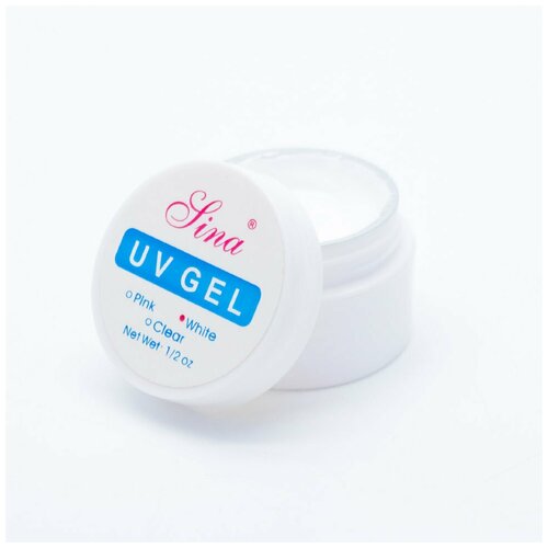 Гель для наращивания Lina UV gel White, 15 мл, белый