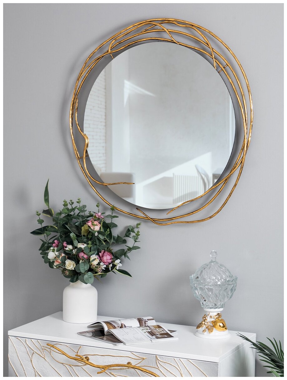 Настенное зеркало BOGACHO Арт бронзового цвета - фотография № 4