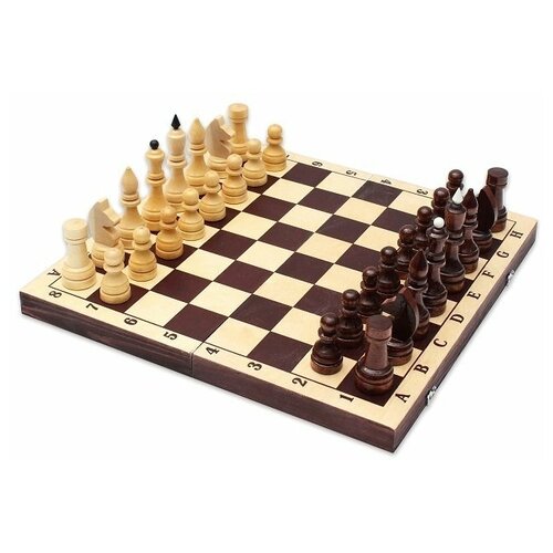 Шахматы обиходные парафинированные с темной доской