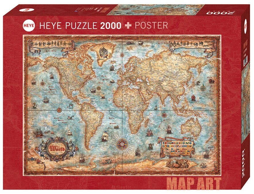 Пазл Heye 2000 деталей: Старая карта