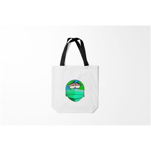 фото Сумка-шоппер / 40х40 см / антикоронавирус / разные принты зараженная планета burnettie