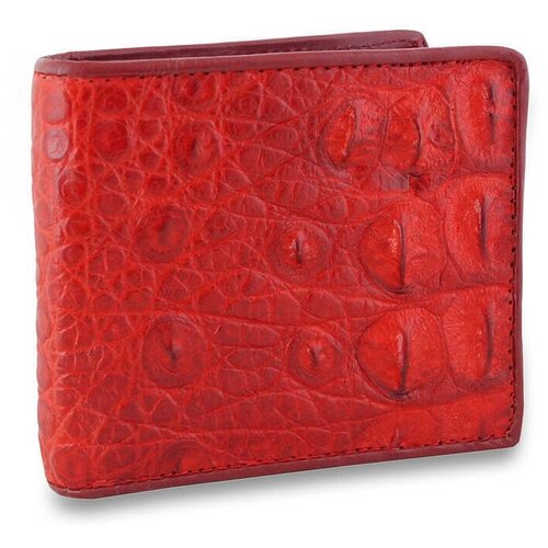фото Красный мужской кошелек из натуральной кожи крокодила с монетницей exotic leather