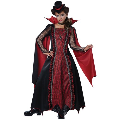 фото Костюм викторианской вампирши детский california costumes m (8-10 лет) (платье, подъюбник, шляпка, подвеска)