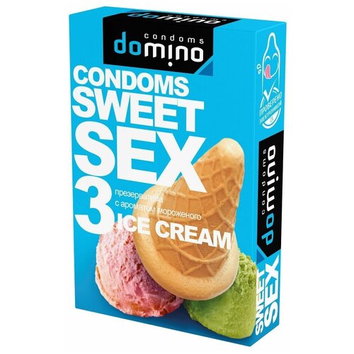 Презервативы для орального секса DOMINO Sweet Sex с ароматом мороженого - 3 шт. секс игрушки rabby вагинальные шарики