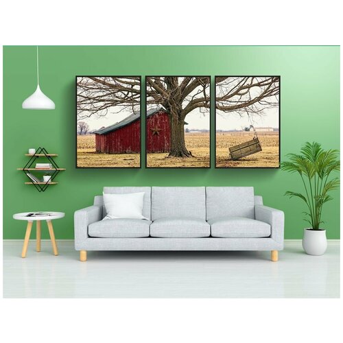 фото Набор модулных постеров для интерьера "сарай, деревенский, сараи" 60x90 см. в тубусе, без рамки lotsprints