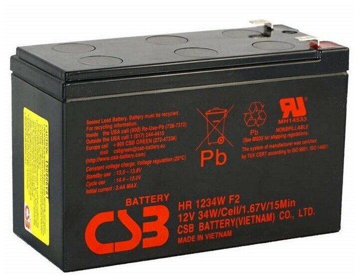 CSB HR-1234W 12V 9Ah клеммы F2