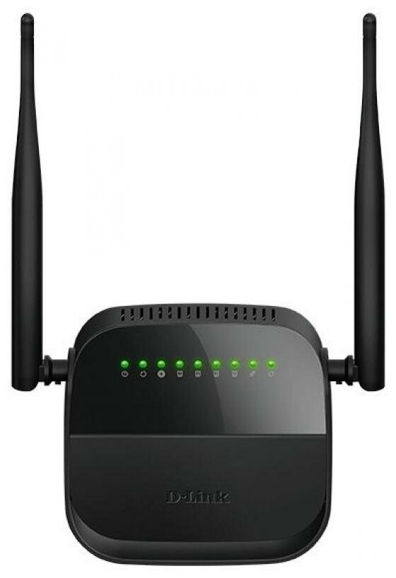 Роутер беспроводной D-Link DSL-2750U DSL-2750UR1A ADSL черный - фотография № 1