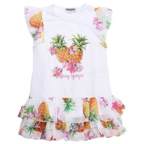 фото Летнее платье для девочки (размер: 80), арт. 014598, цвет белый maelie
