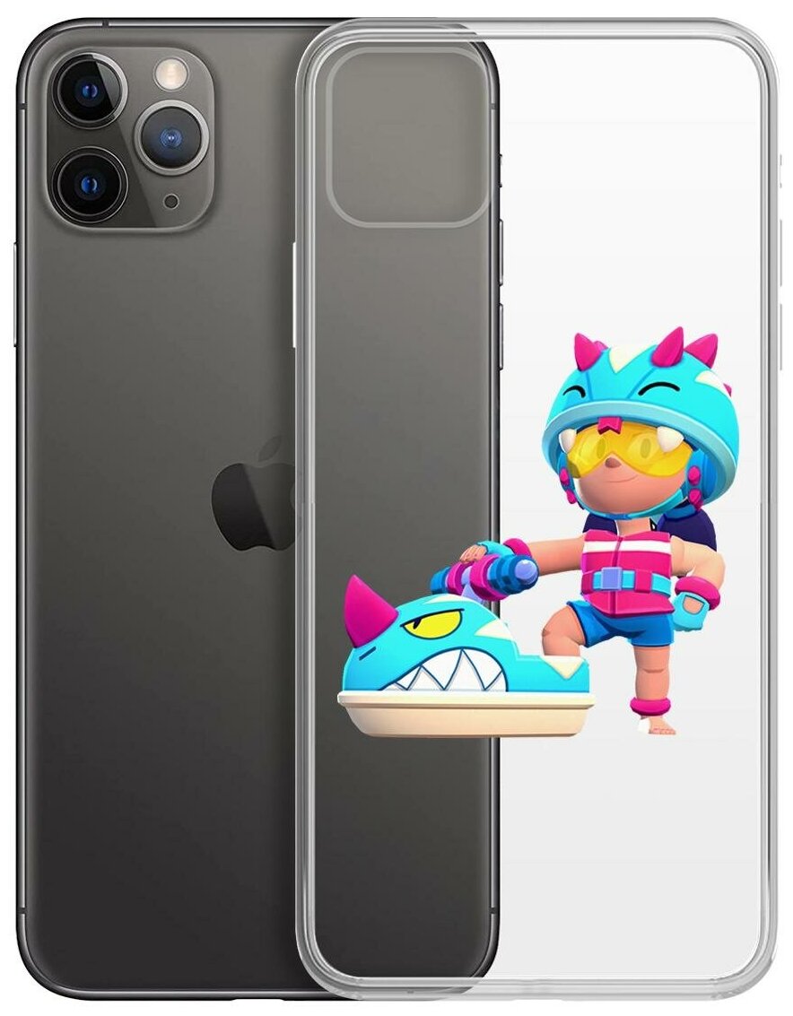 Чехол-накладка Clear Case Brawl Stars-Аквабайкер Джеки для iPhone 11 Pro Max