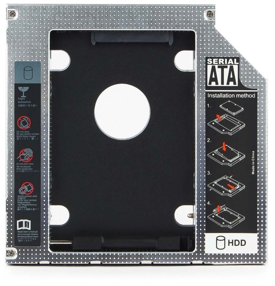 Контейнер для HDD Gembird MF-95-02 Низкопрофильный адаптер для 2.5-дюймового накопителя в отсек 5.25 дюйма, 12 мм