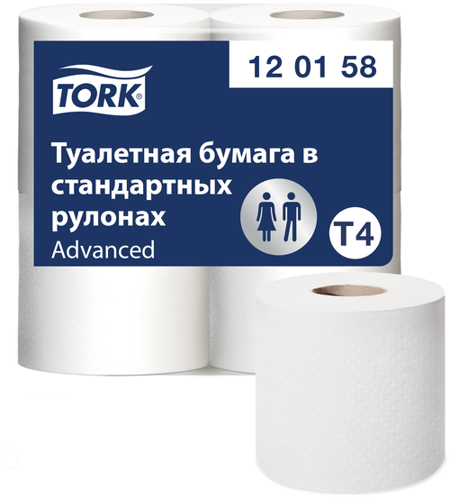 Туалетная бумага TORK Advanced 120158 4 рул. 184 лист., белый, без запаха