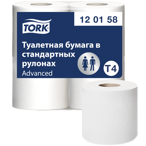 Туалетная бумага TORK Advanced 120158 4 рул. 184 лист., белый, без запаха туалетная бумага tork premium 120320 8 рул 184 лист белый без запаха