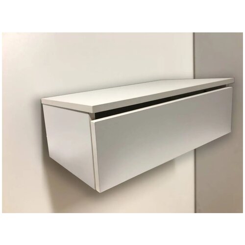 Прикроватная тумба Консоль Туалетный столик подвесная с ящиком 60х32х20 Цвет Белый