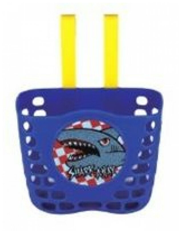 Корзина 00-170438 детская 19х12,5х14,5см пластиковое универсальное крепление на руль 2-мя ремешками, синяя