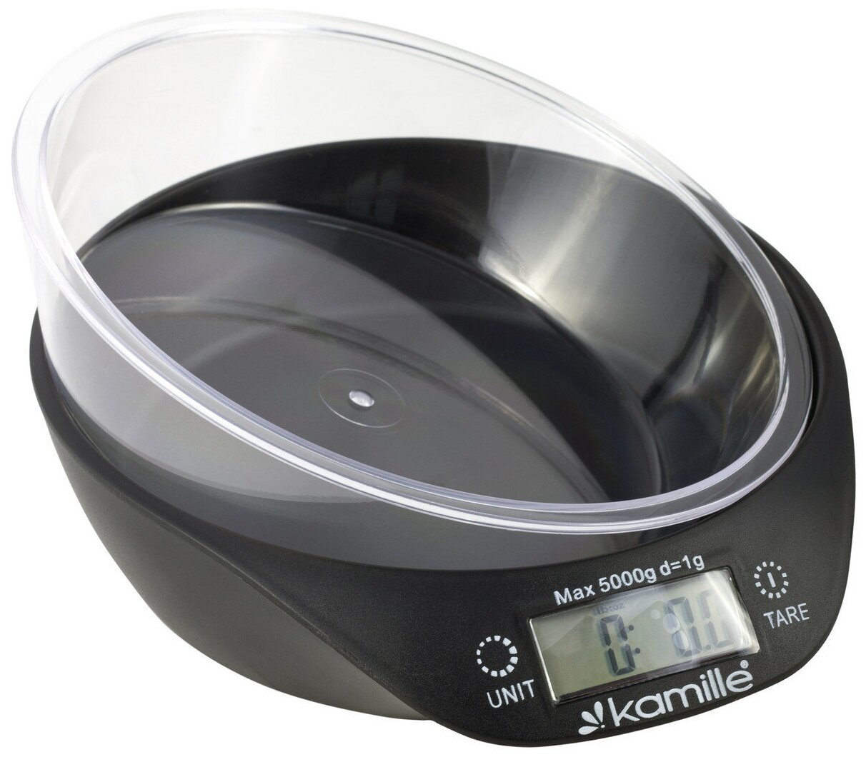 Весы кухонные электронные Kamille KM-7110 с чашей (круглые 20,5х18,4х6,1 см)